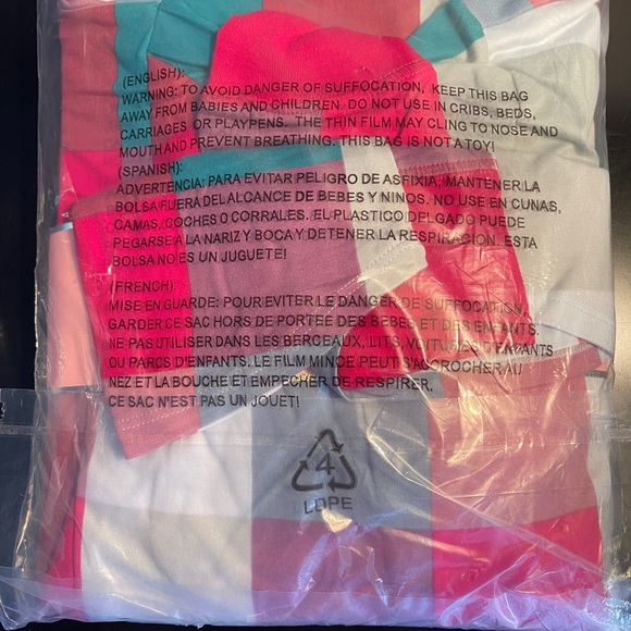 Kate spade PJ Set Henley long sleeve jogger & mask multi plaid New with tags - Picture 6 of 6